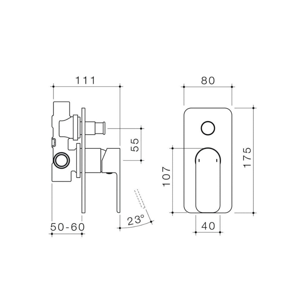 Caroma Luna Bath-Shower Mixer with Diverter - Chrome - 68185C