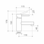 Caroma Titan Basin Mixer - LF Stainless Steel - 99000SS6AF