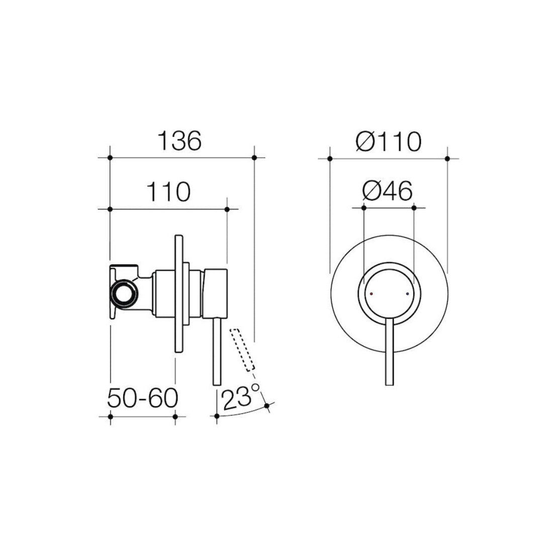 Caroma Pin Lever Bath-Shower Mixer - Chrome - 872552C