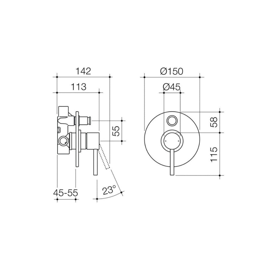 Caroma Tital Bath-Shower Mixer with Diverter - Stainless Steel - 99002SS