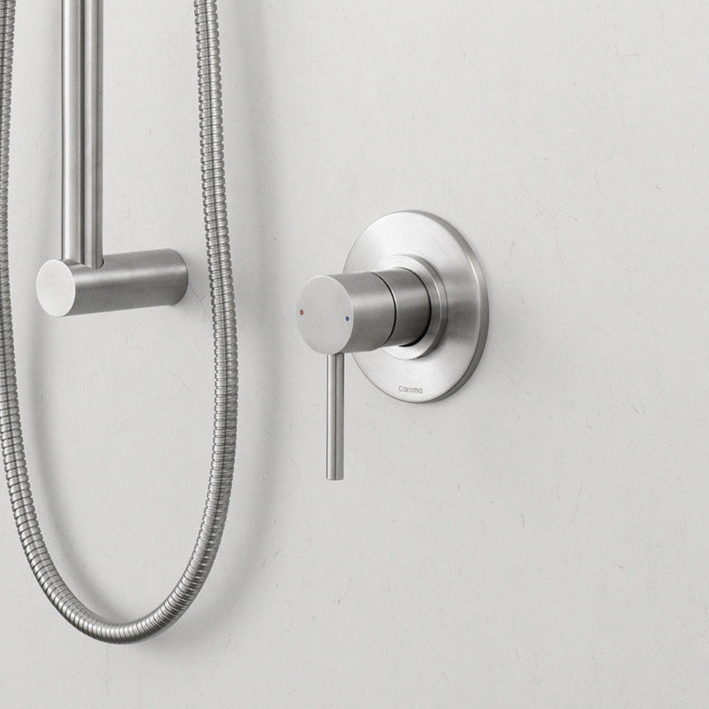 Caroma Titan Bath-Shower Wall Mixer - Stainless Steel - 99001SS