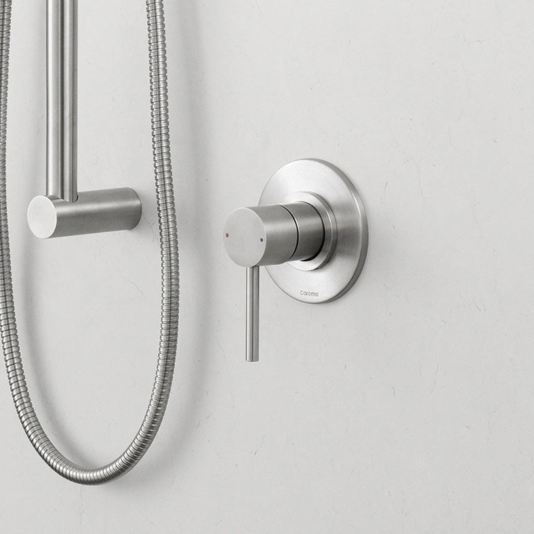 Caroma Titan Bath-Shower Wall Mixer - Stainless Steel - 99001SS