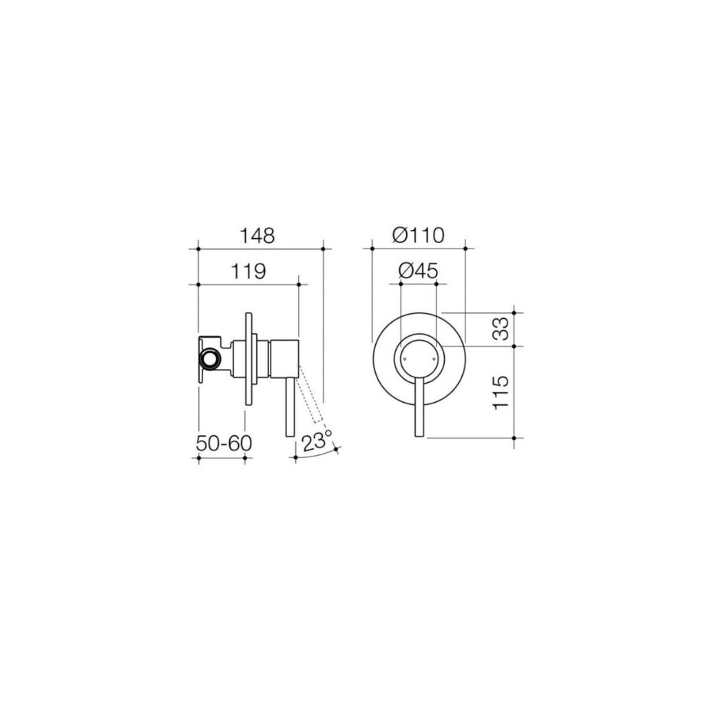 Caroma Titan Bath-Shower Wall Mixer - Stainless Steel - 99001SS