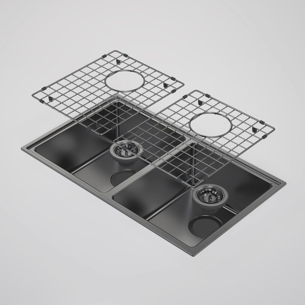 Caroma Urbane II 304 Stainless Steel Double Bowl Sink - Gun Metal - CO0200GM