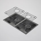 Caroma Urbane II 304 Stainless Steel Double Bowl Sink - Gun Metal - CO0200GM