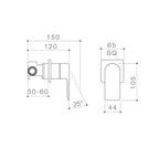 Caroma Urbane II Bath Shower Square Wall Mixer - Brushed Brass - 99649BB