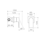 Caroma Urbane II Bath Shower Square Wall Mixer - Gunmetal - 99649GM