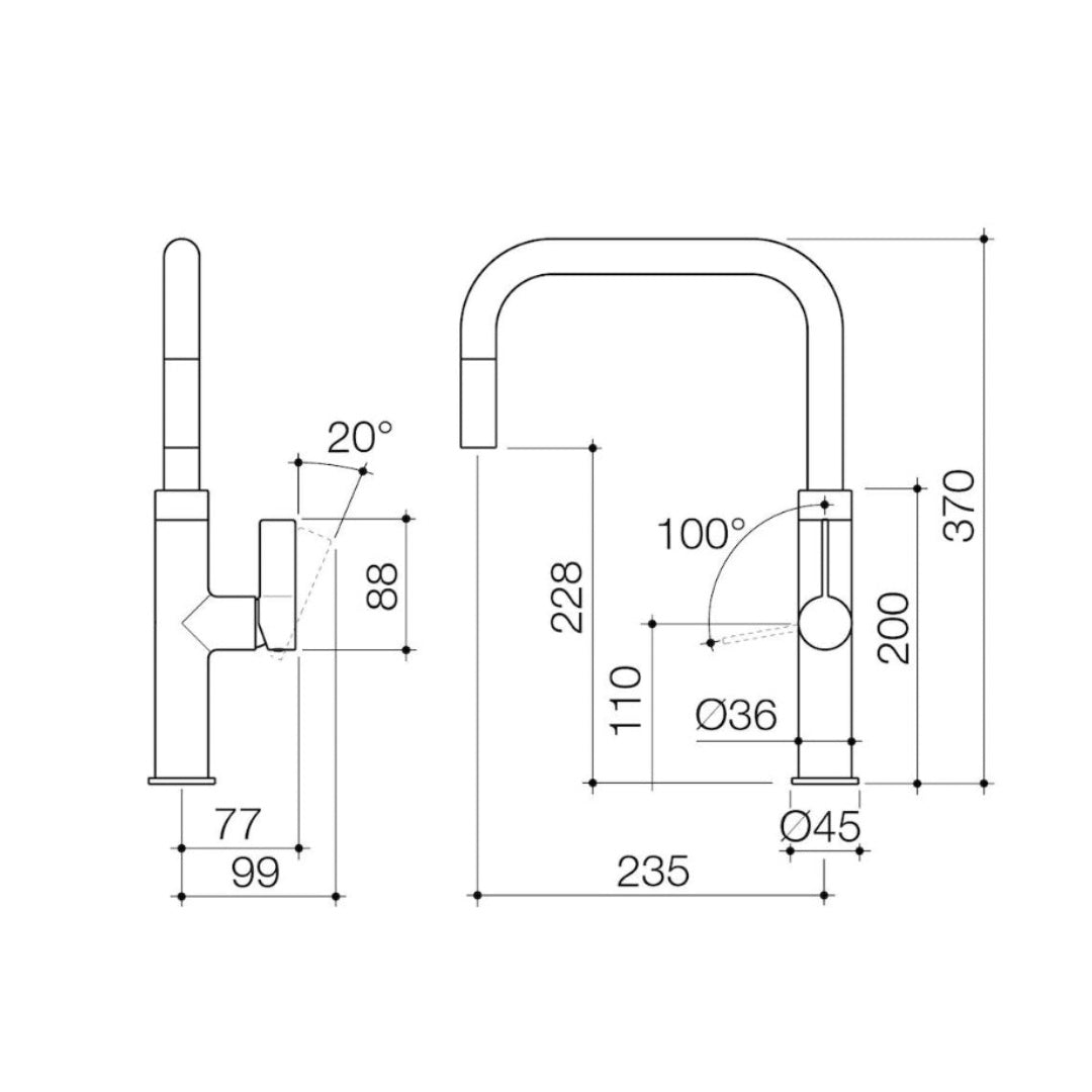 Caroma Urbane II Pull Out Sink Mixer - LF Brushed Nickel - 99672BN56AF