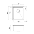 Caroma Urbane II Single Bowl Sink - Gun Metal - CO0100GM