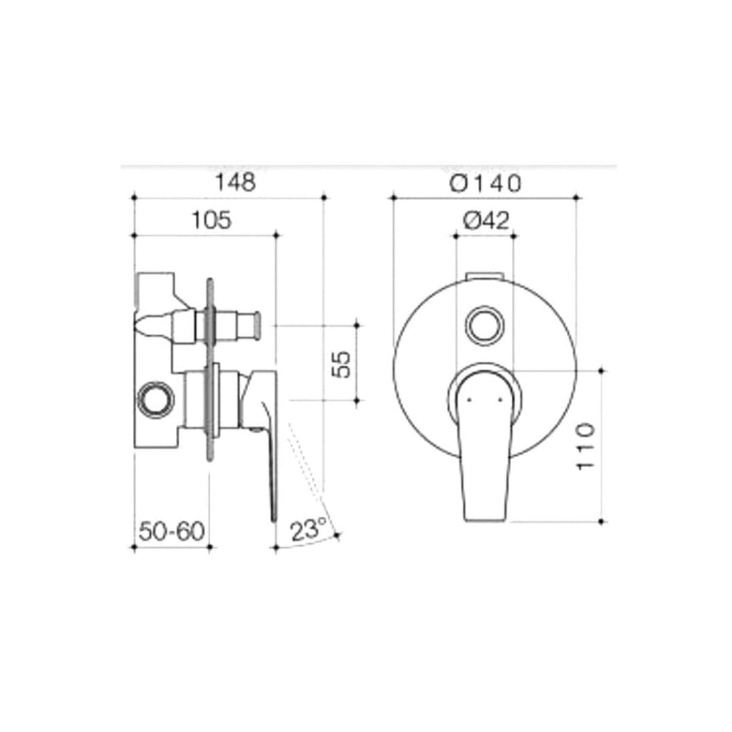 Caroma Vivas Bath-Shower Diverter - Chrome - 80106C