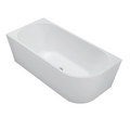 Cassa Design Auris 1600 Corner Back to Wall Bath with Overflow - Left Hand Corner Gloss White