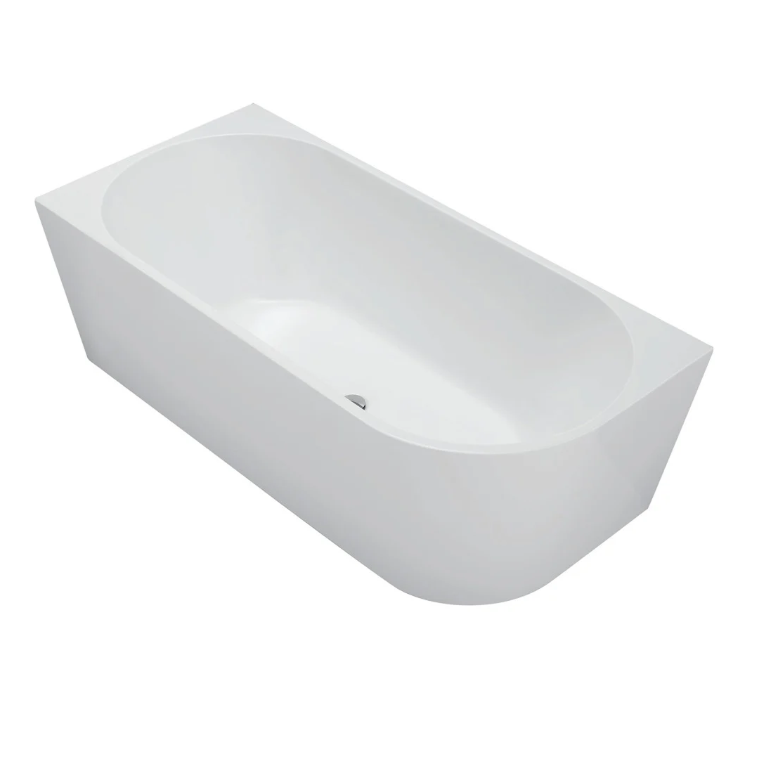 Cassa Design Auris 1600 Corner Back to Wall Bath with Overflow - Left Hand Corner Gloss White