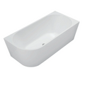 Cassa Design Auris 1300 Corner Back to Wall Bath with Overflow - Right Hand Corner Gloss White BT-NA1300RH