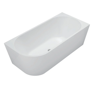 Cassa Design Auris 1300 Corner Back to Wall Bath with Overflow - Right Hand Corner Gloss White BT-NA1300RH
