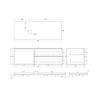 Cassa Design Gravity 1200mm Left Hand Basin Natural Walnut Wall Hung Vanity - Matte Black Handle - GRA1200WHL-WALNUT-MB