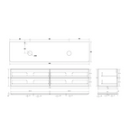 Cassa Design Gravity 1500mm Natural Walnut Wall Hung Vanity - Matte Black Handle - GRA1500WH-WALNUT-MB