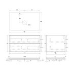 Cassa Design Gravity 750mm Natural Oak Wall Hung Vanity - Matte Black Handle - GRA750WH-OAK-MB