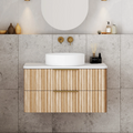Cassa Design Gravity 750mm Natural Oak Wall Hung Vanity - Brushed Nickel Handle - GRA750WH-OAK-BN