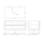 Cassa Design Gravity 900mm Natural Walnut Wall Hung Vanity - Brushed Nickel Handle - GRA900WH-WALNUT-BN