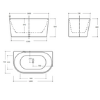 Cassa Design Auris 1400 Round Back to Wall Bath Includes Overflow- Gloss White BT-AU1400