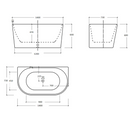 Cassa Design Auris 1400 Round Back to Wall Bath Includes Overflow- Matte White BT-AU1400M