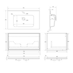 Cassa Design Capture 750mm Natural Oak Wall Hung Vanity - Matte Black Handle - CAP750WH-OAK-MB