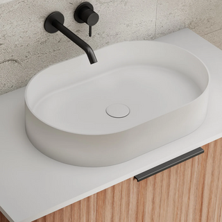 Cassa Design Elegant Pill Solid Surface Basin - Matte White - EL583811