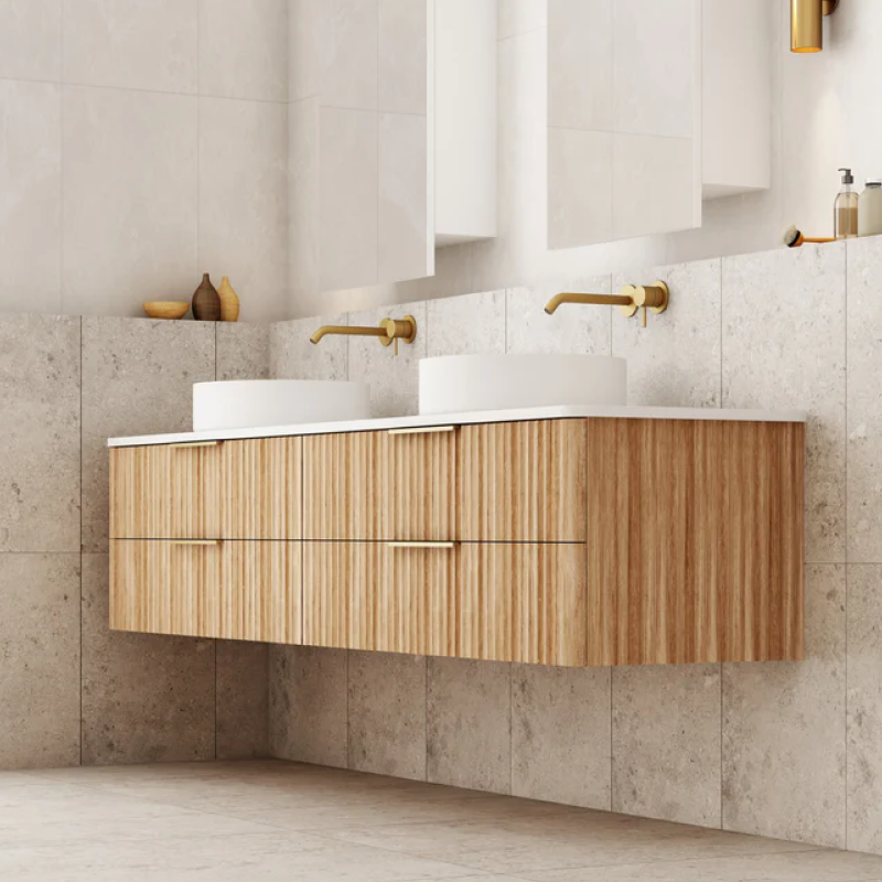 Cassa Design Gravity 1800mm Natural Walnut Wall Hung Vanity