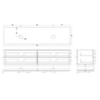 Cassa Design Gravity 1800mm Natural Walnut Wall Hung Vanity - Brushed Nickel Handle - GRA1800WH-WALNUT-BN