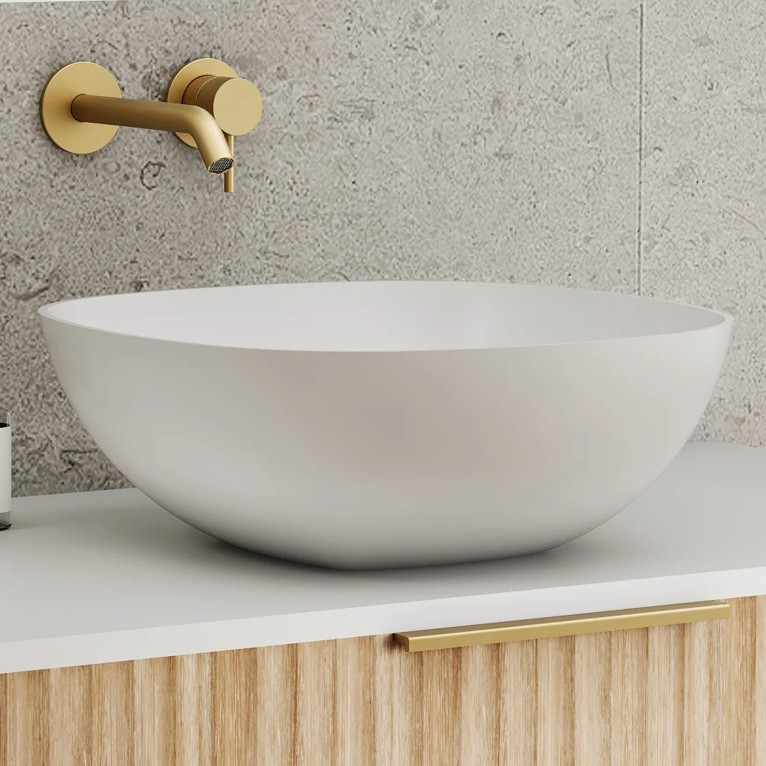 Cassa Design Rec Slim Solid Surface Basin - Matte White - RE363613