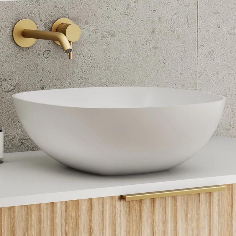 Cassa Design Rec Slim Solid Surface Basin - Matte White