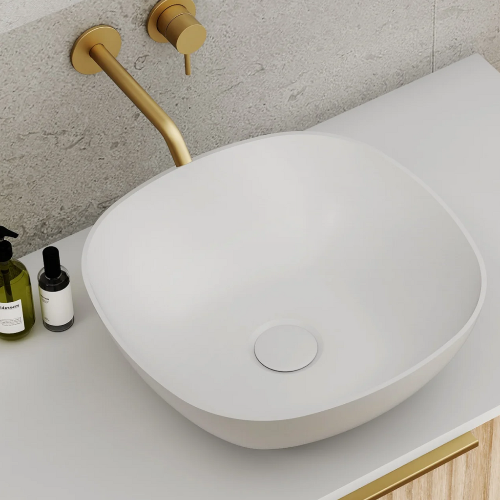 Cassa Design Rec Slim Solid Surface Basin - Matte White - RE363613