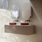 Cassa Design Relievo 1500mm Wall Hung Vanity - Walnut - Gun Metal Handle - REL1500IW-GM