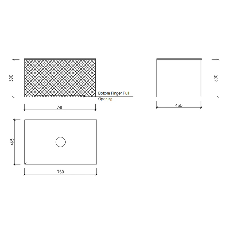 Cassa Design Relievo 750mm Wall Hung Vanity - Oak