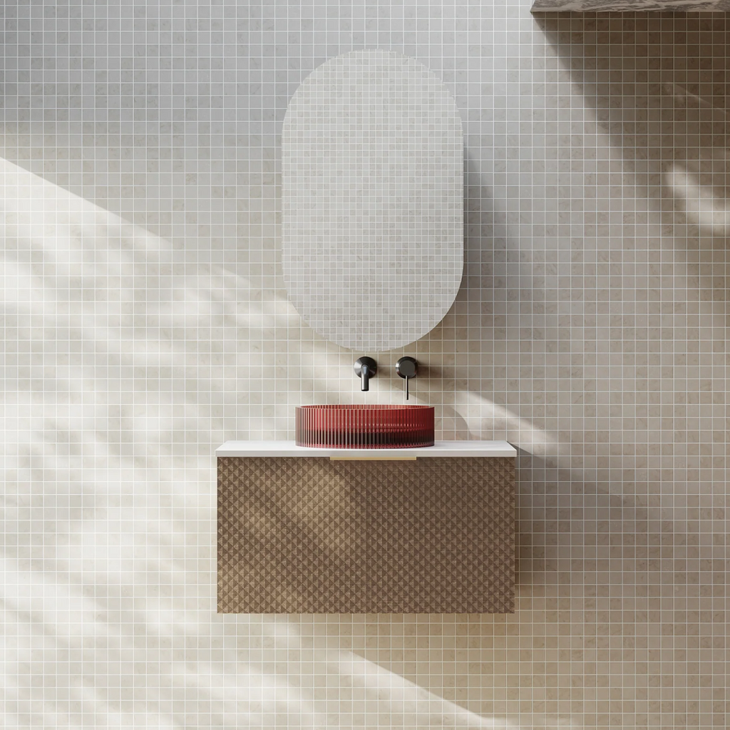 Cassa Design Relievo 750mm Wall Hung Vanity - Walnut - Finger Pull Handle - REL750IW