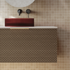 Cassa Design Relievo 900mm Wall Hung Vanity - Walnut - Gun Metal Handle - REL900IW-GM