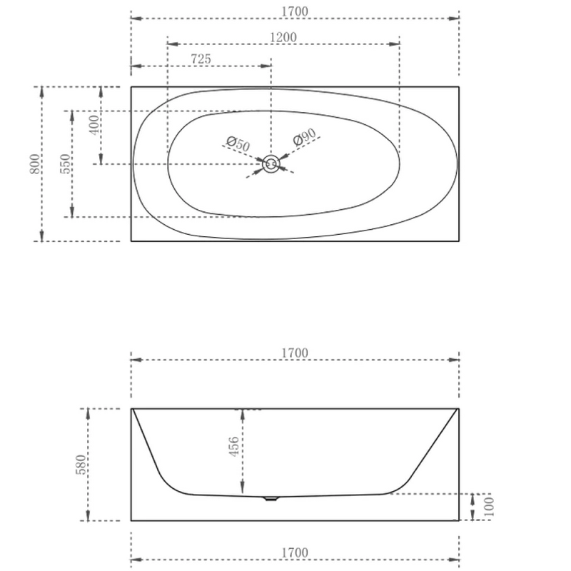 Cassa Design New Multi Corner Back To Wall Freestanding Bath 1700mm - Gloss White