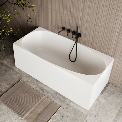 Cassa Design New Multi Corner Back To Wall Freestanding Bath 1300mm - Matte White