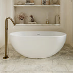 Cassa Design 1500mm Egg Shape Freestanding Bath 25mm Edge Includes Overflow - Gloss White - BT-EL1500