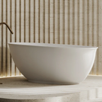 Cassa Design Vita High Rise 1700mm Oval Acrylic Freestanding Bath Includes Overflow - Matte White - BT-VI1700M