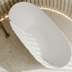Cassa Design Vita High Rise 1700mm Oval Acrylic Freestanding Bath Includes Overflow - Matte White - BT-VI1700M