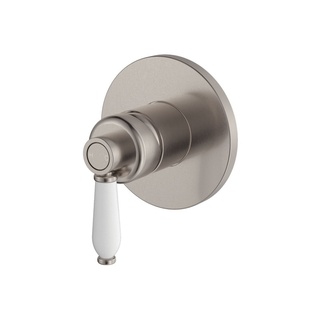 Fienza Eleanor Wall Mixer - Brushed Nickel/Ceramic Handle - 202101BN