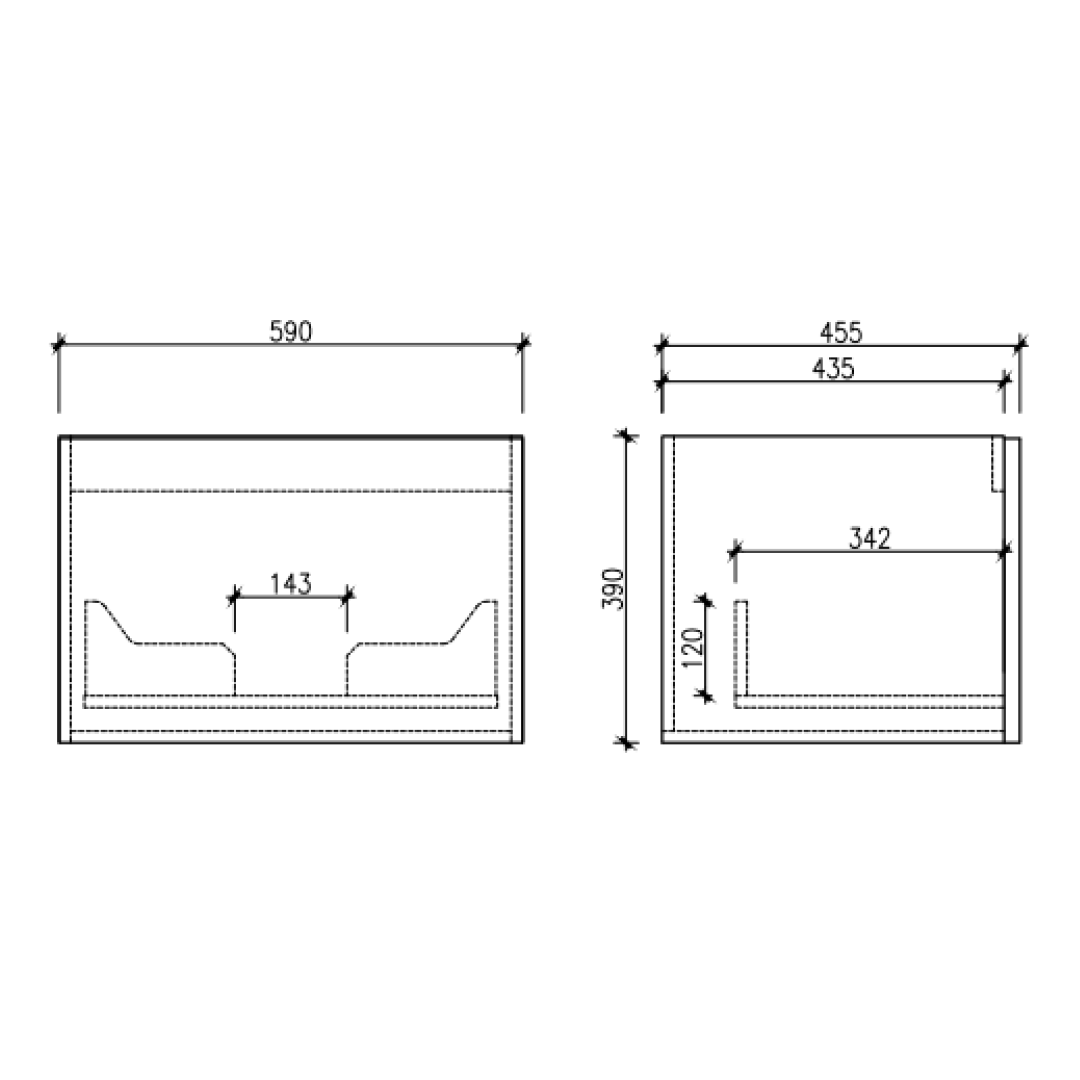 Cassa Design Cicero 600mm Natural Walnut Wall Hung Vanity - Brushed Nickel Handle - CIC600WH-WALNUT-Brushed-Nickel