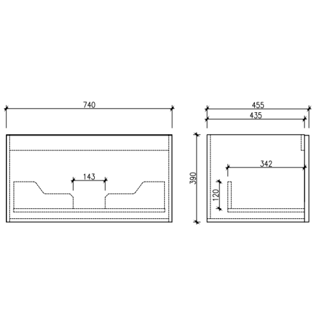 Cassa Design Cicero 750mm Natural Oak Wall Hung Vanity - Brushed Nickel Handle - CIC750WH-OAK-Brushed-Nickel