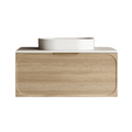 Cassa Design Cicero 900mm Natural Oak Wall Hung Vanity - Brushed Gold Handle - CIC900WH-OAK-Brushed-Gold