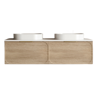Cassa Design Cicero 1500mm Natural Oak Wall Hung Vanity - Brushed Nickel Handle - CIC1500WH-OAK-Brushed-Nickel