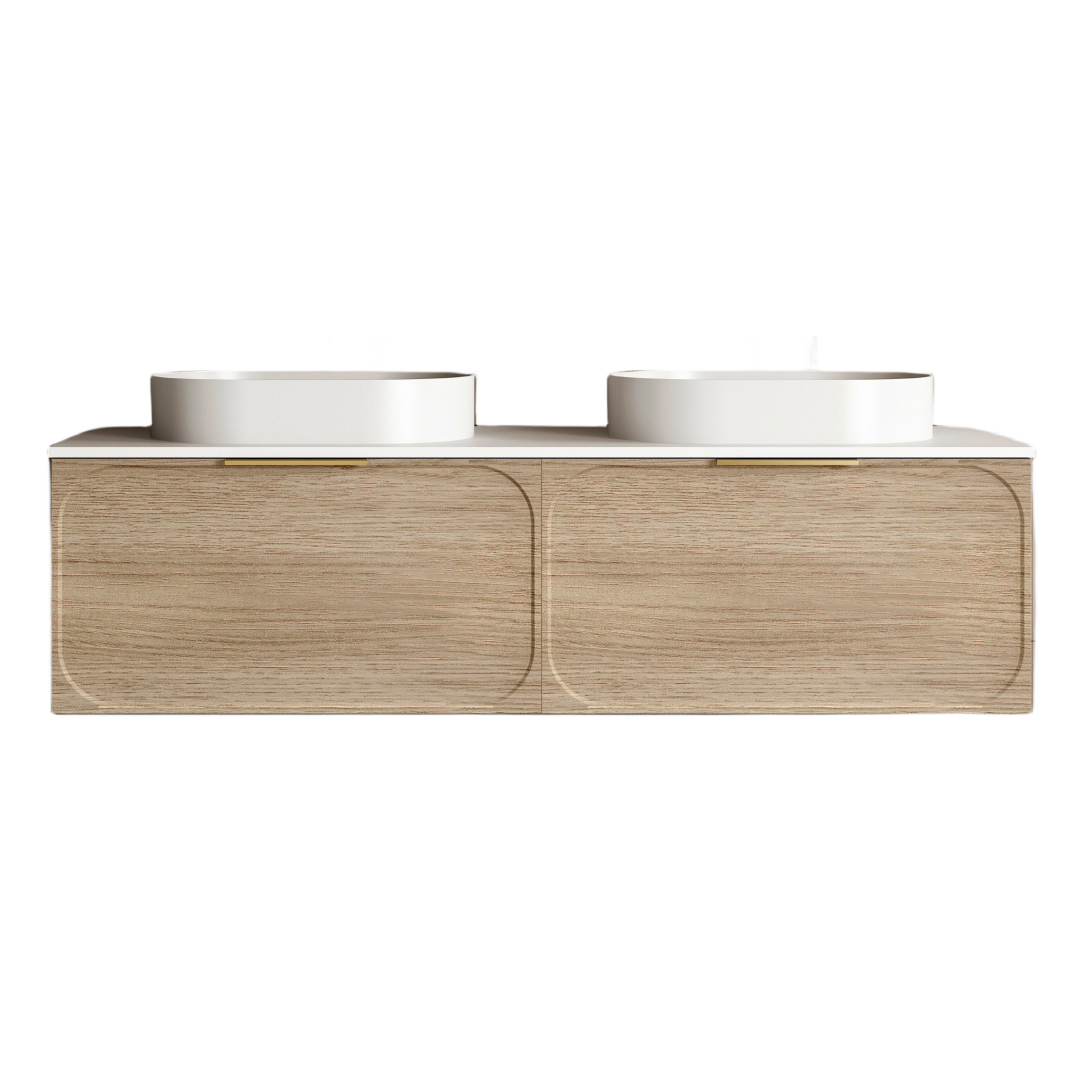Cassa Design Cicero 1500mm Natural Oak Wall Hung Vanity - Fingerpull Handle - CIC1500WH-OAK-Fingerpull