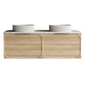 Cassa Design Cicero 1200mm Natural Oak Wall Hung Vanity - Brushed Gold Handle - CIC1200WH-OAK-Brushed-Gold