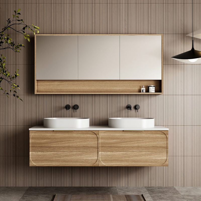 Cassa Design Cicero 1500mm Natural Walnut Wall Hung Vanity