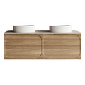 Cassa Design Cicero 1200mm Natural Walnut Wall Hung Vanity - Fingerpull Handle - CIC1200WH-WALNUT-Fingerpull